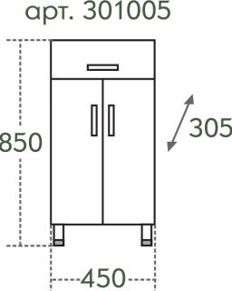 Тумба СанТа Стандарт 301005 45см белый